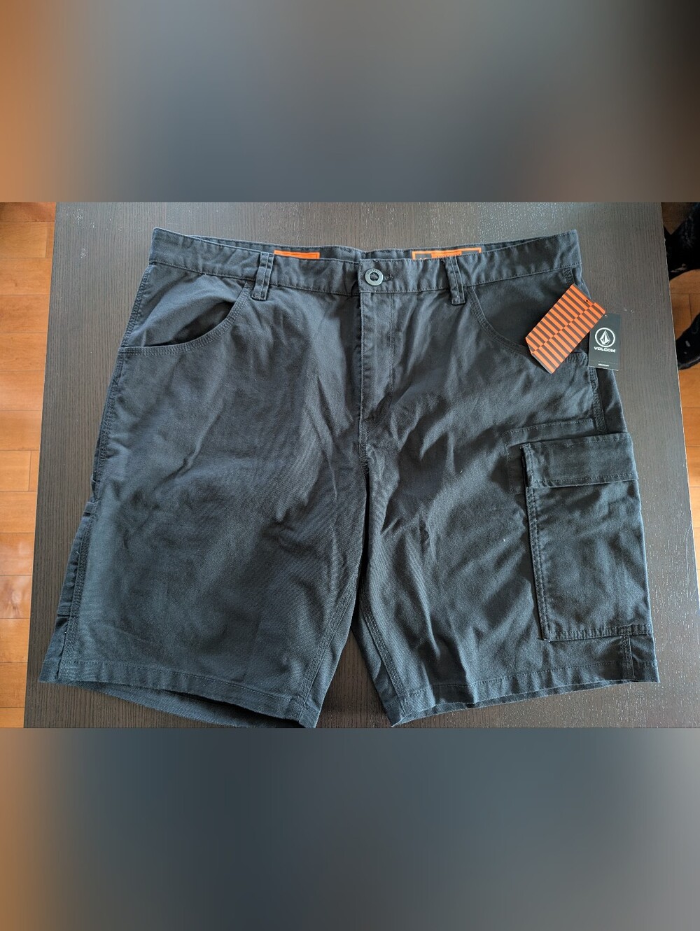 Volcom Black Caliper II Workwear Cargo Shorts